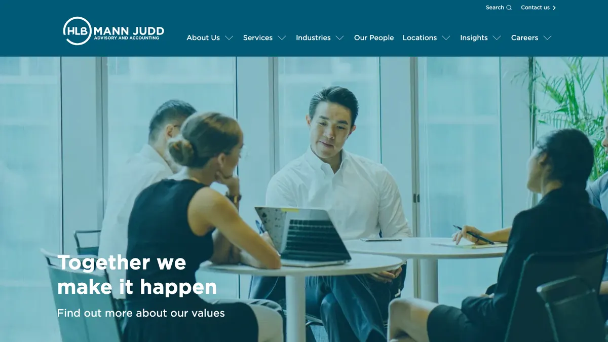 Screenshot of the HLB Mann Judd website